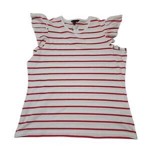 NWT Brooks Brothers Crewneck Top Womens XL Red White Stripes Preppy Coastal